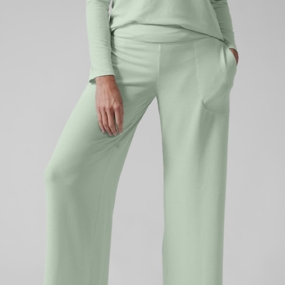 NWT Athleta Wind Down Sleep Wide Leg Pant/ PINK - Picture 2 of 4